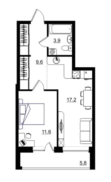 планировка квартиры 45 м2